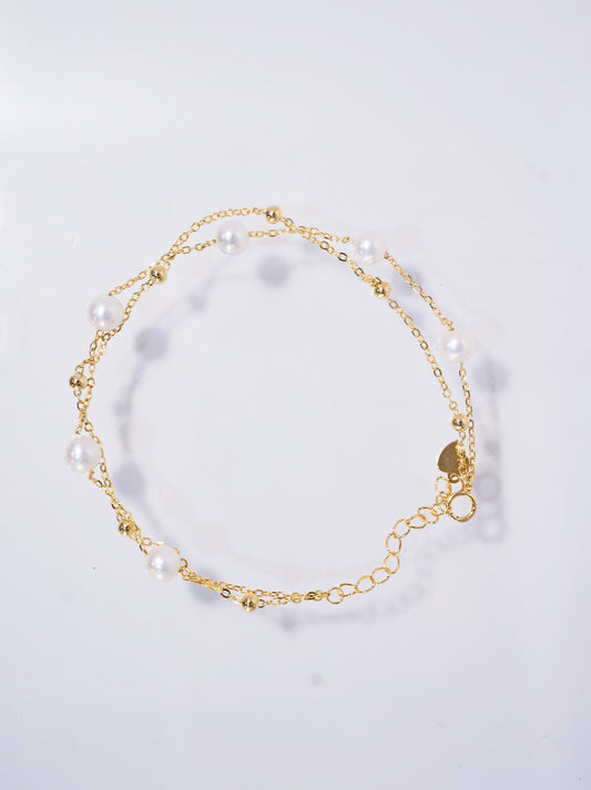 Double Layers All Stars Freshwater Pearl Bracelet