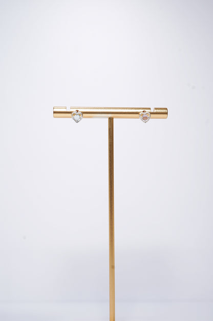 Cutie Heart Shaped Quartz Stud Earrings