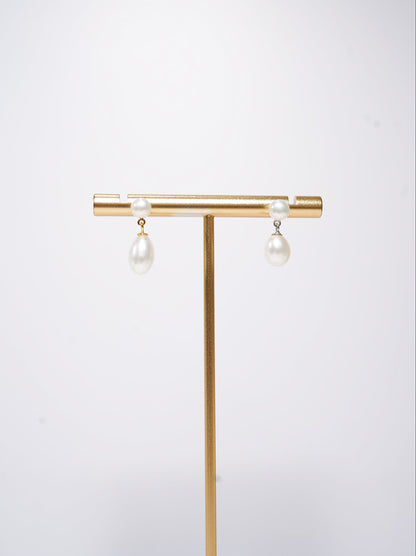 'Big Rice' Freshwater Pearl Earrings