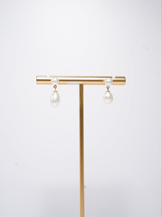 'Big Rice' Freshwater Pearl Earrings