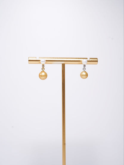 'White Gold' Freshwater Pearl Earrings