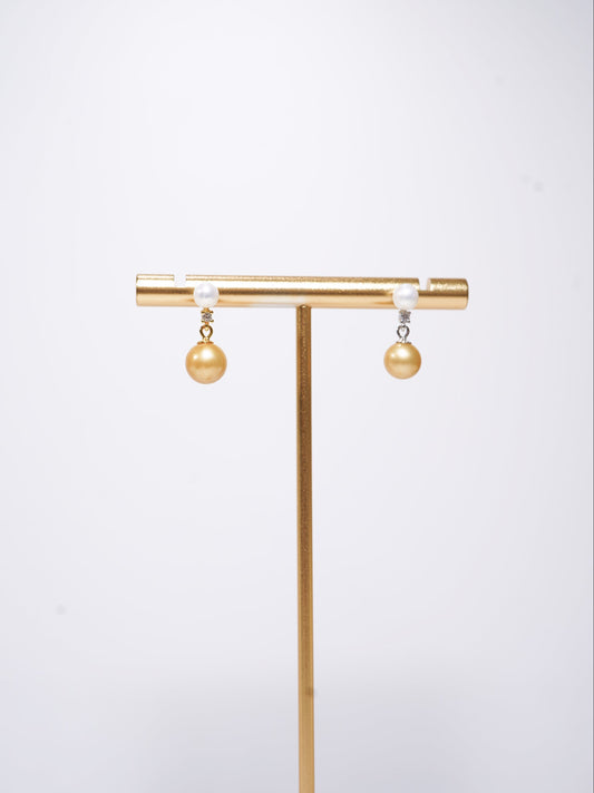 'White Gold' Freshwater Pearl Earrings