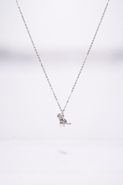 Mini Craft Cat Freshwater Pearl Necklace