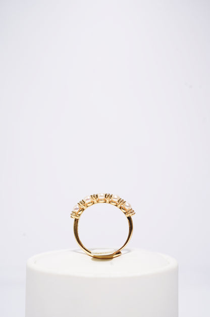 ‘Wreath' Bun Freshwater Pearl Ring
