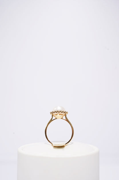 ‘Sunflower' Bun Freshwater Pearl Ring