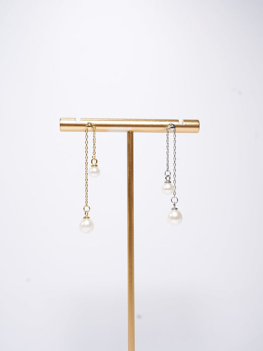 'Flexi Double' Freshwater Pearl Earrings