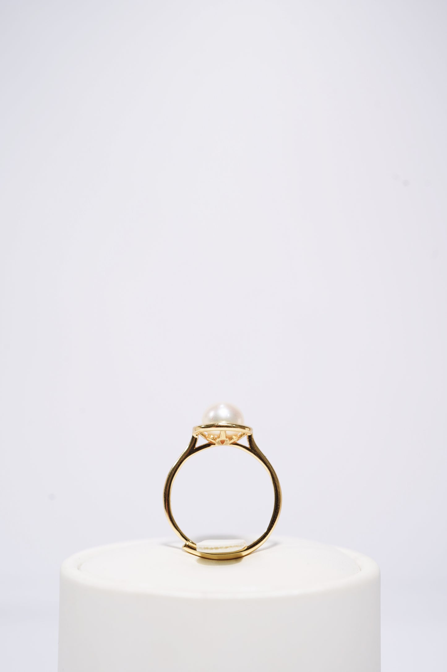 ‘Square' Bun Freshwater Pearl Ring
