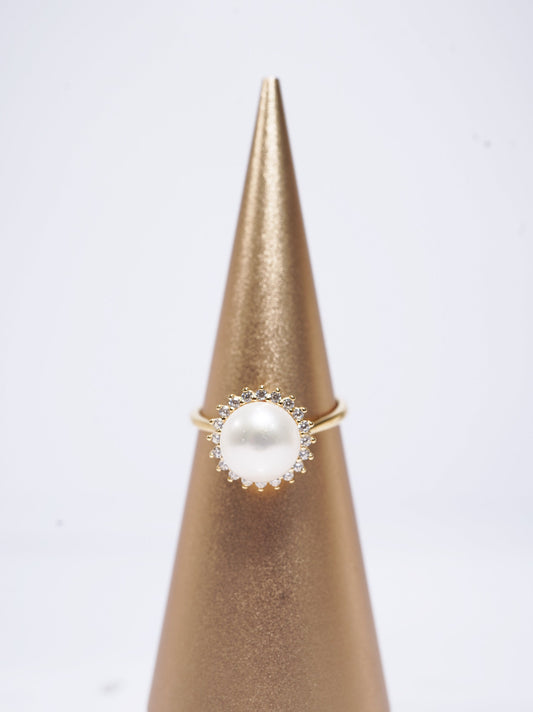 ‘Sunflower' Bun Freshwater Pearl Ring