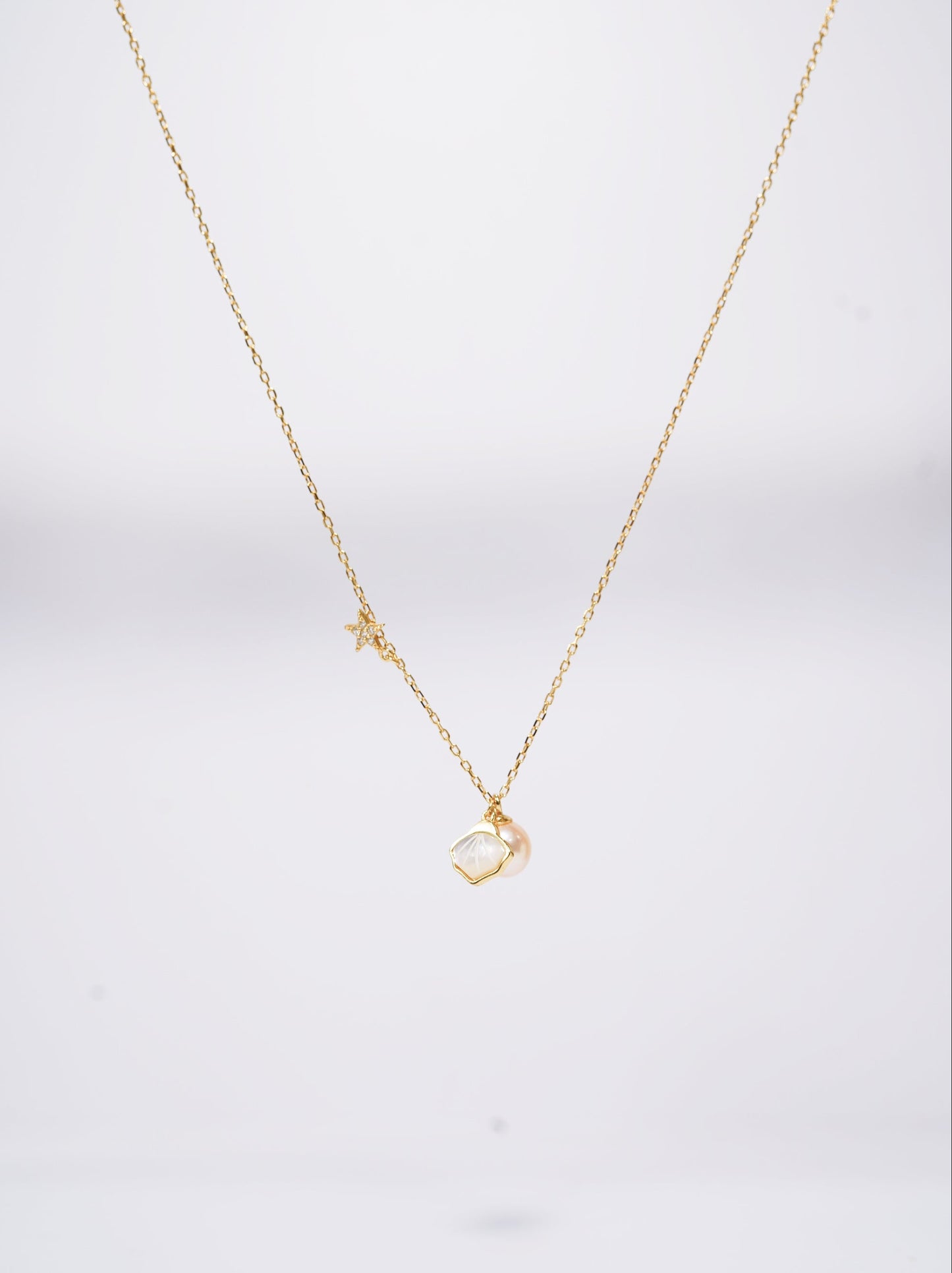 Star and Shell Freshwater Pearl Necklace