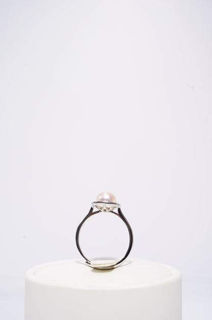 ‘Square' Bun Freshwater Pearl Ring