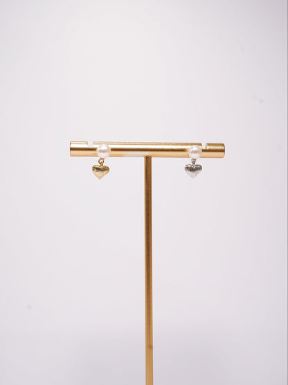 Craft Mini Heart Freshwater Pearl Earrings