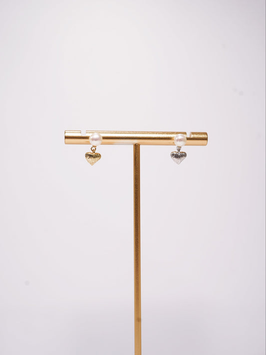 Craft Mini Heart Freshwater Pearl Earrings