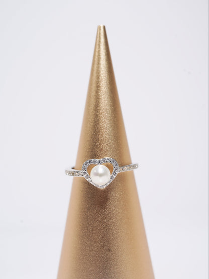 Heart with Freshwater Pearl Ring