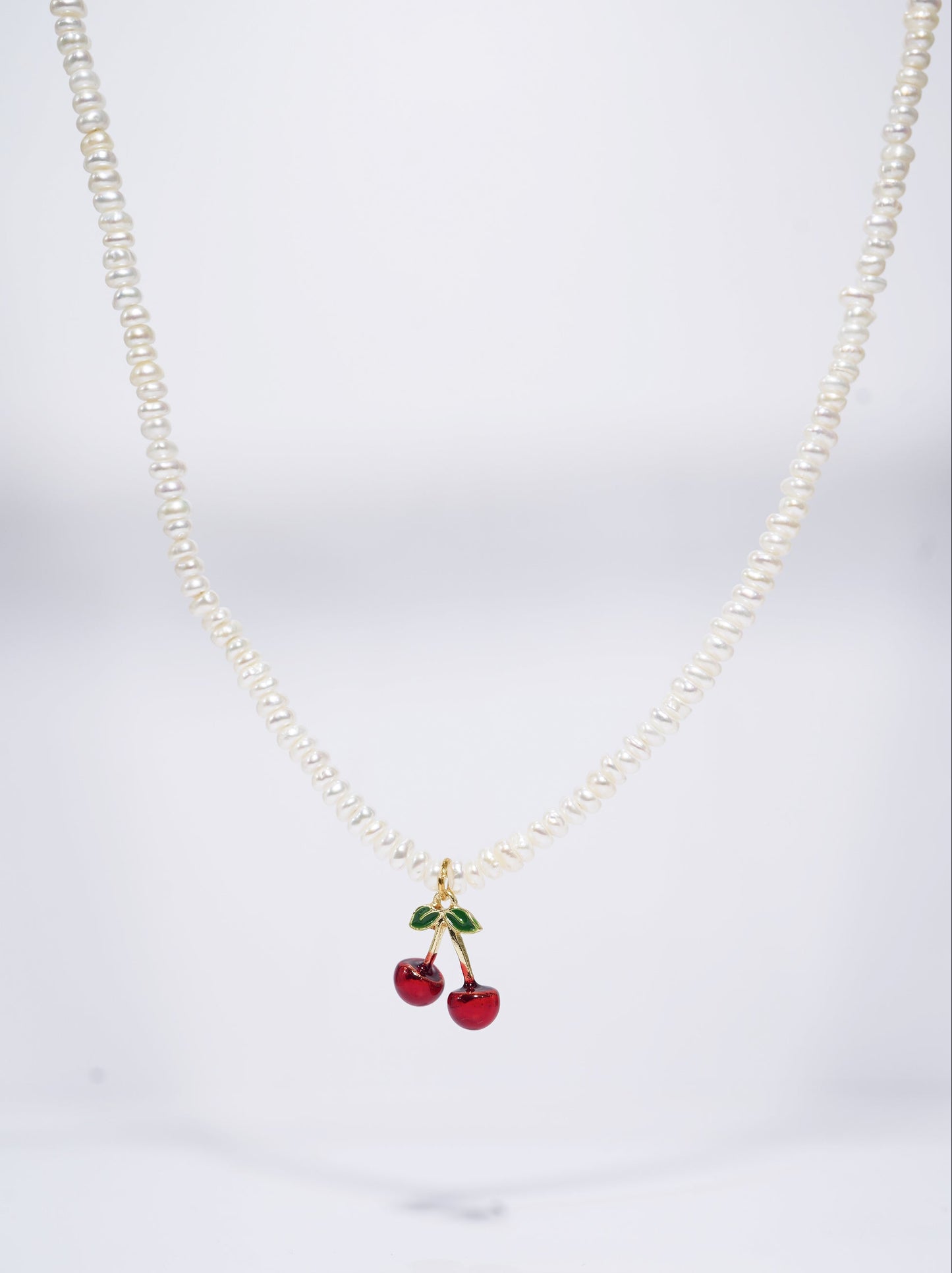 'Californian Cherry' Freshwater Pearl Full Strand Necklace
