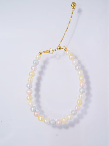Candy Rainbow Seawater Akoya Pearls Bracelet