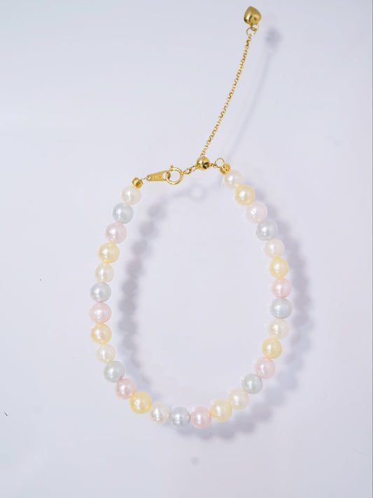 Candy Rainbow Seawater Akoya Pearls Bracelet