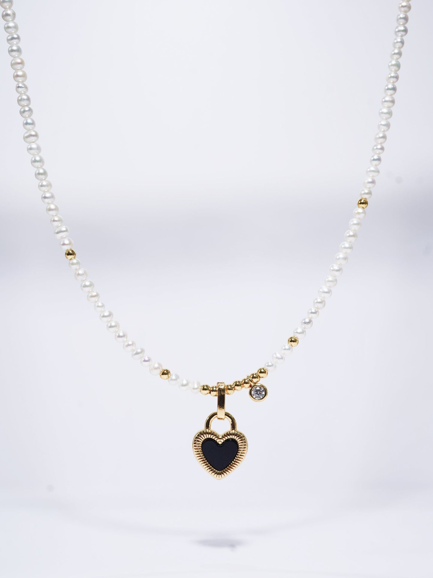 Lock-heart Freshwater Full Strand Necklace