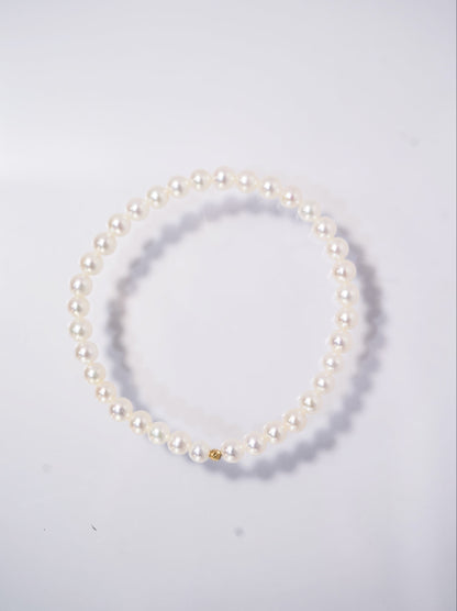 18K Gold Ball Freshwater Pearls Bracelet