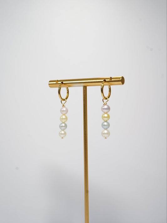 'Lollipop' Freshwater Pearl Hoop Earrings