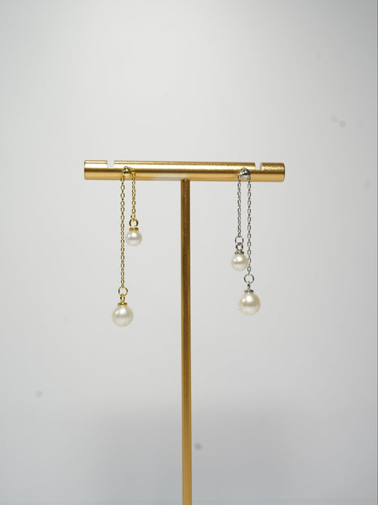 'Flexi Double' Freshwater Pearl Earrings