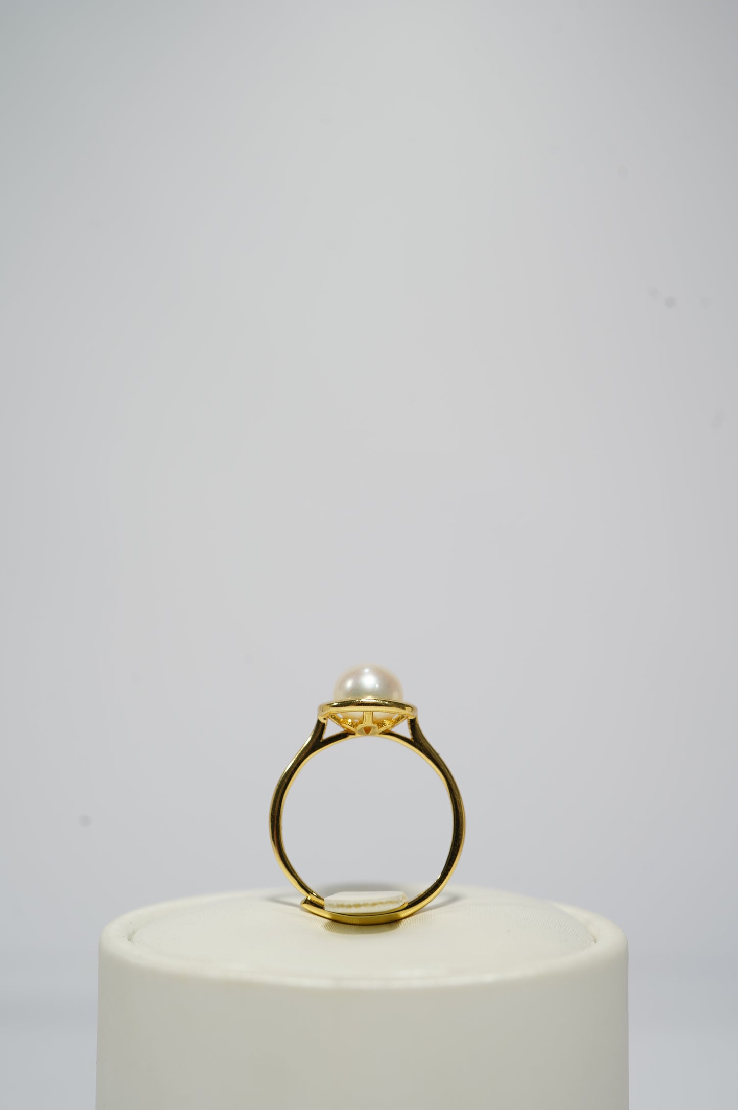 ‘Square' Bun Freshwater Pearl Ring