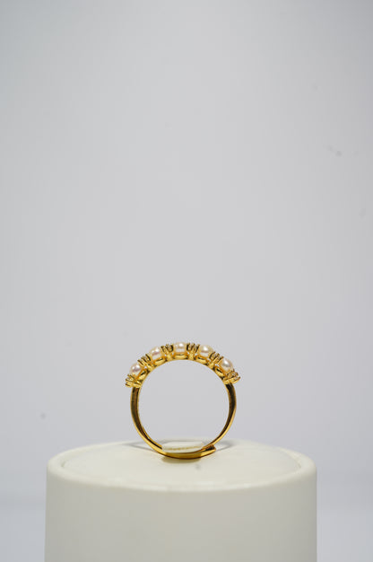 ‘Wreath' Bun Freshwater Pearl Ring