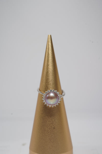 ‘Sunflower' Bun Freshwater Pearl Ring