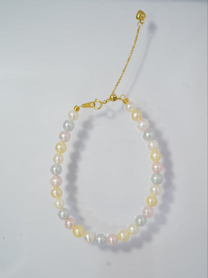 Candy Rainbow Seawater Akoya Pearls Bracelet