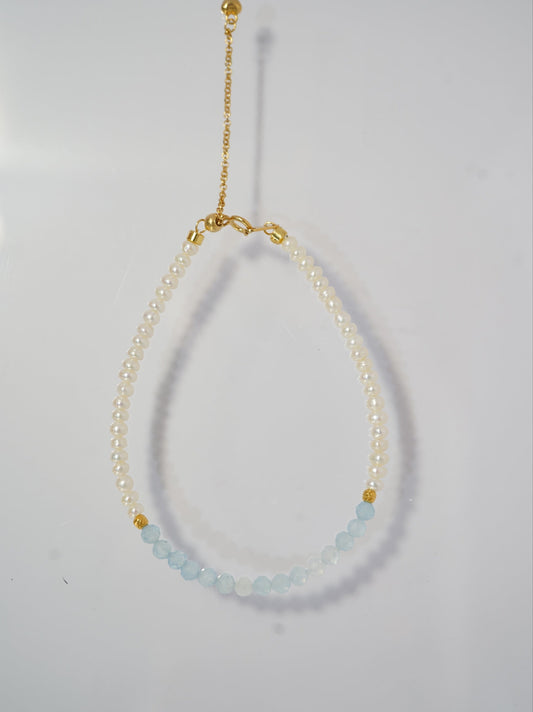 Aquamarine Baby Freshwater Pearls Bracelet