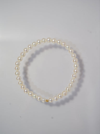 18K Gold Ball Freshwater Pearls Bracelet