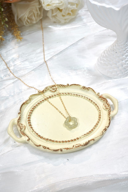 Cute Flower Jade Necklace