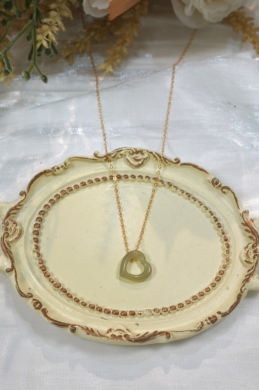 Cute Heart Jade Necklace