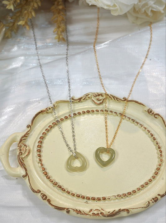 Cute Heart Jade Necklace