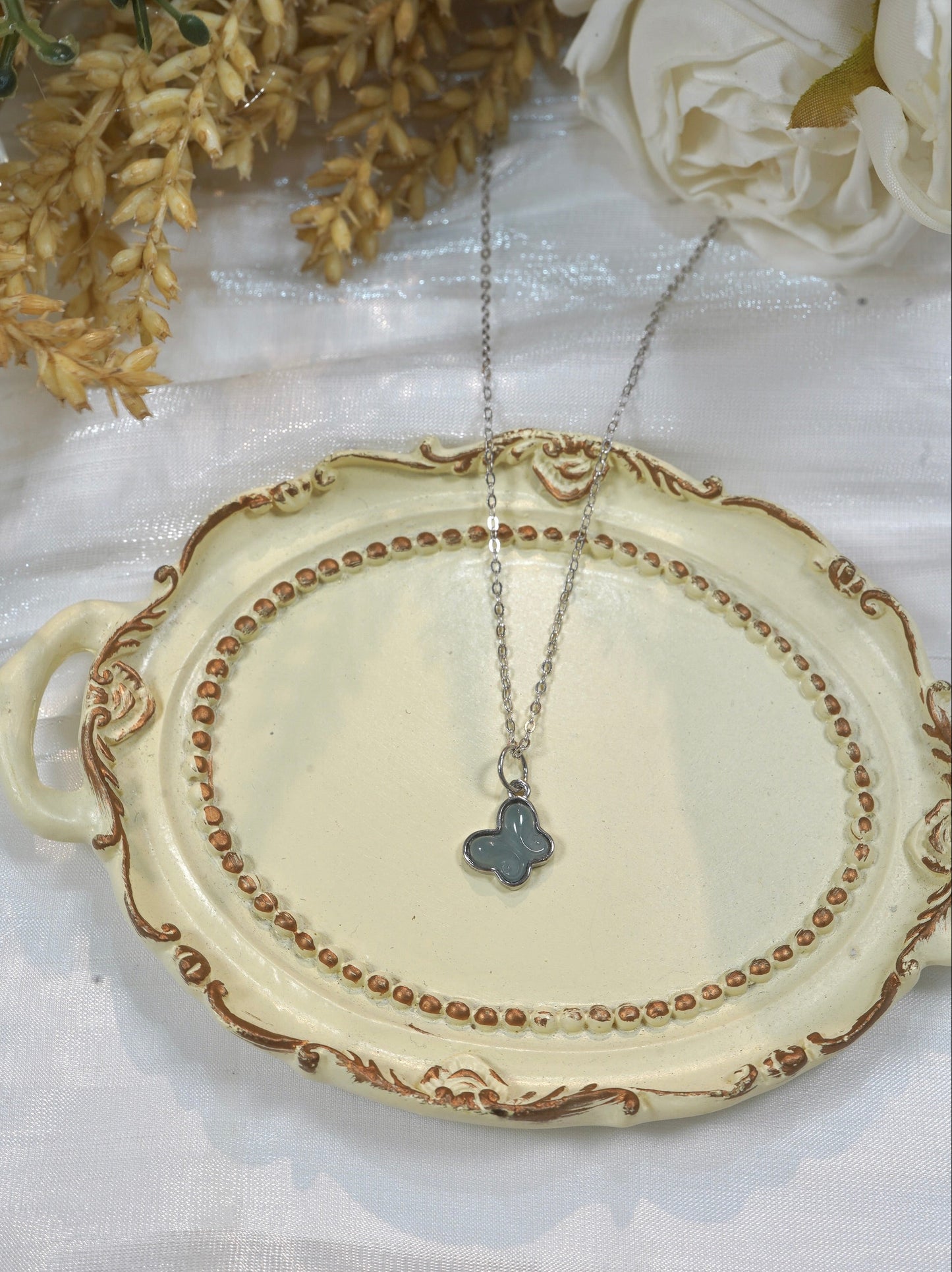 Mini Butterfly Jade Necklace