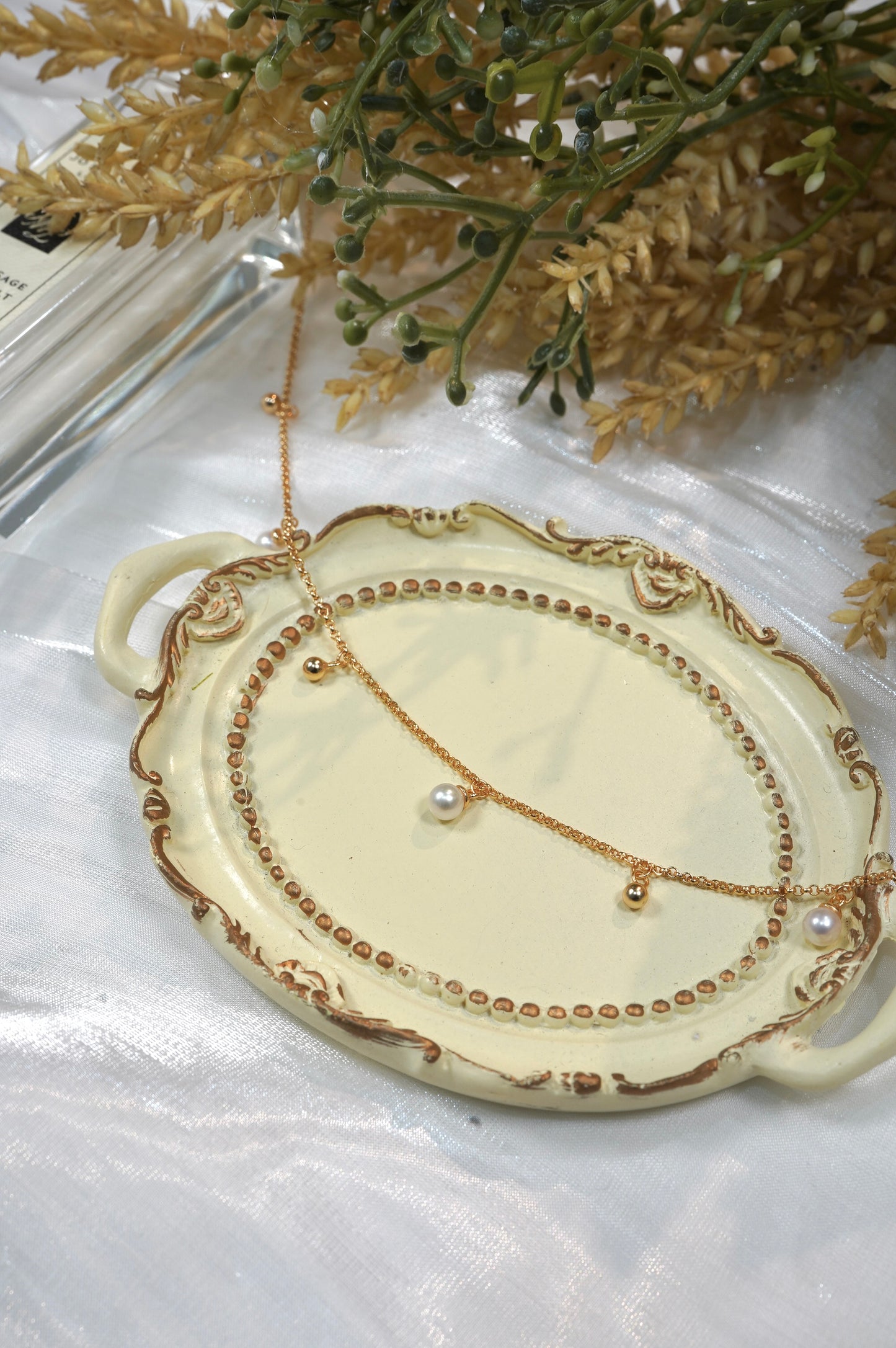 String Lights with Ball Freshwater Pearl Necklace