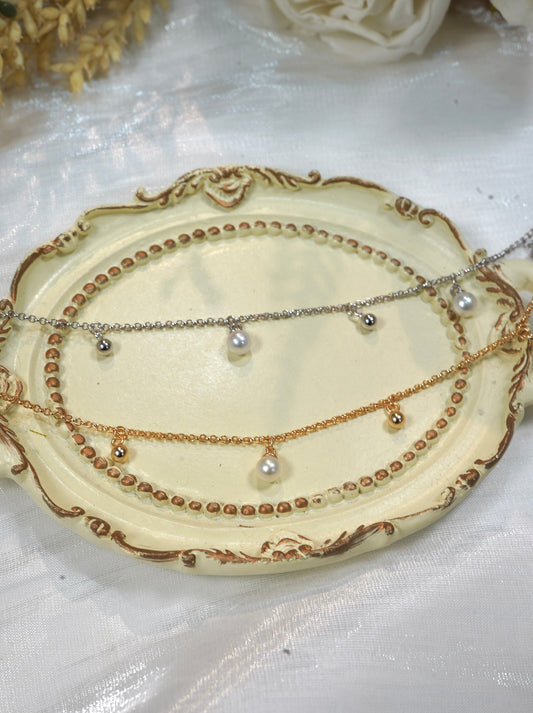 String Lights with Ball Freshwater Pearl Necklace